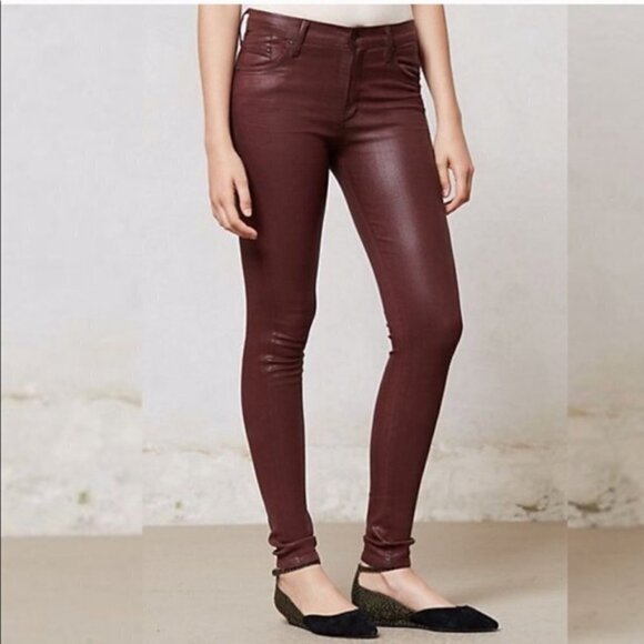 Citizens of Humanity Racer Wet look Coated denim Jeans skinny Size 22 XXXS Rubia - Picture 3 of 7